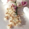 Orecchini donna handemade con cristalli bianchi e rocailles dorate