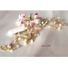 Collana lunga con cristalli e perle - filato gioielli oro - handemade