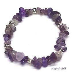 Bracciale elastico con chips di ametista