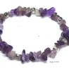Bracciale elastico con chips di ametista