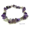 Bracciale elastico con chips di ametista
