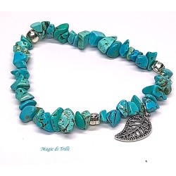 Bracciale elastico con chips di turchese