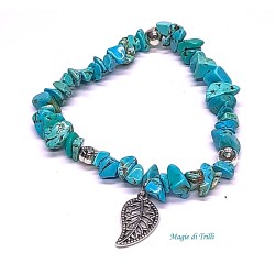 Bracciale elastico con chips di turchese
