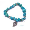 Bracciale elastico con chips di turchese