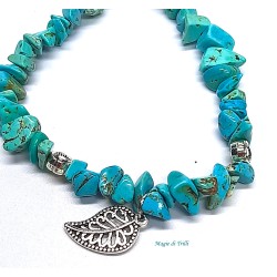 Bracciale elastico con chips di turchese