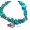 Bracciale elastico con chips di turchese
