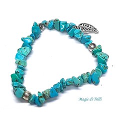Bracciale elastico con chips di turchese