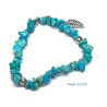 Bracciale elastico con chips di turchese