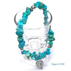Bracciale elastico con chips di turchese