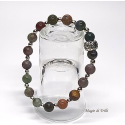 Bracciale elastico con perle di agata muschiata