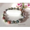 Bracciale elastico con perle di agata muschiata