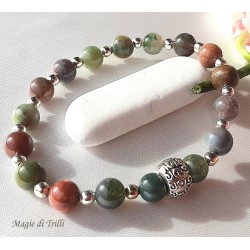 Braccialetto con perle di agata muschiata