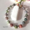 Bracciale elastico con perle di agata muschiata