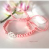 Braccialetto rosa portafortuna macramè regolabile