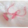 Braccialetto rosa portafortuna macramè regolabile