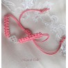 Braccialetto rosa portafortuna macramè regolabile