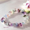 Bracciale elastico con chips di fluorite e cristalli
