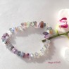 Bracciale elastico con chips di fluorite e cristalli