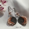 Orecchini pendenti bronzo donna handemade con cristalli e filo per gioielli