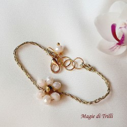 Braccialetto con fiore di cristalli