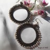 Orecchini a cerchio bronzo oro handemade con cristalli e filo per gioielli