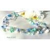 Collana lunga donna "Cielo" con cristalli, pietre perle e filo argentato