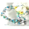 Collana lunga donna "Cielo" con cristalli, pietre perle e filo argentato