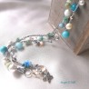 Collana donna "Mare" con cristalli, pietre perle e filo argentato