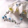 Collana donna "Mare" con cristalli, pietre perle e filo argentato