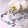 Collana donna "Mare" con cristalli, pietre perle e filo argentato