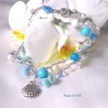 Collana donna "Mare" con cristalli, pietre perle e filo argentato