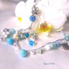 Collana donna "Mare" con cristalli, pietre perle e filo argentato