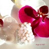 Anello con cristalli rosa e bianchi - filo argentato - gioiello tessile
