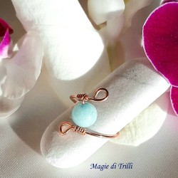 Anello donna handemade rame e pietra amazzonite
