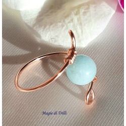 Anello donna handemade rame e pietra amazzonite