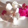 Anello donna handemade con perla e cristalli - gioiello tessile