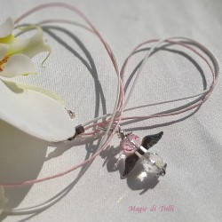 Collana angelo rosa - Idea regalo Prima Comunione - Cresima