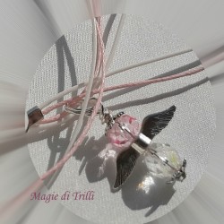 Collana angelo rosa - Idea regalo Prima Comunione - Cresima
