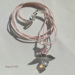 Collana angelo rosa - Idea regalo Prima Comunione - Cresima