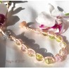 Bracciale shamballa regolabile, chiusura a bottone, perle vetro crackle