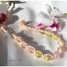 Bracciale shamballa regolabile, chiusura a bottone, perle vetro crackle
