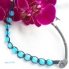 Bracciale shamballa pietra amazzonite regolabile, chiusura a bottone