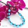 Bracciale shamballa pietra amazzonite regolabile, chiusura a bottone
